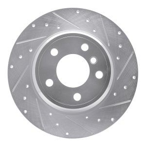 BMW X5 Brake Rotor (1) - Rear Right - R1 Concepts - Drilled & Slotted - Silver - `00-`06